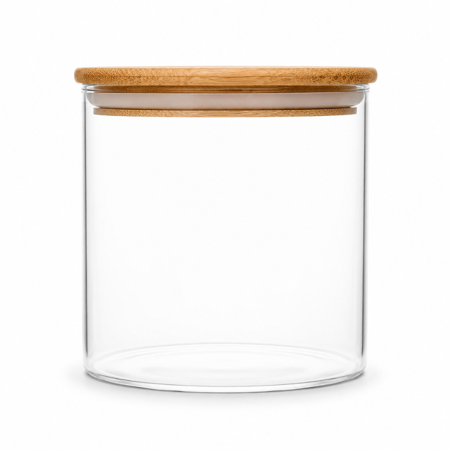 BOROSILICATE GLASS CANDLE JAR WITH BAMBOO LID - Eco Candle Project