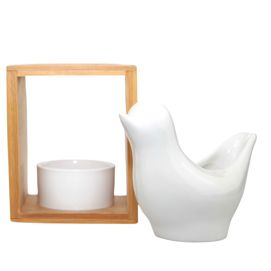 WHITE BIRD BURNER (MASSAGE RESERVOIR) - Eco Candle Project