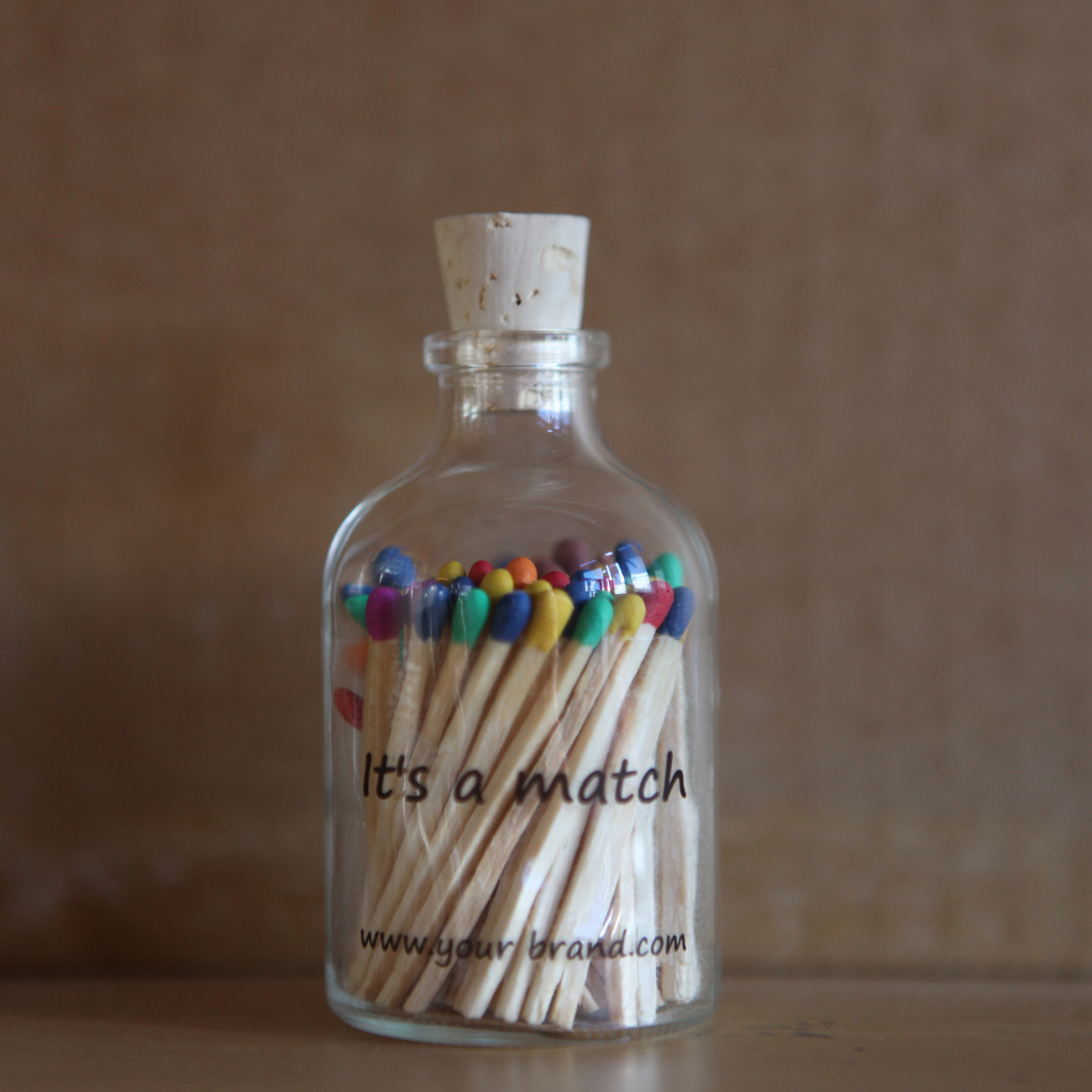 CLEAR APOTHECARY BOTTLE MATCHES - Eco Candle Project 