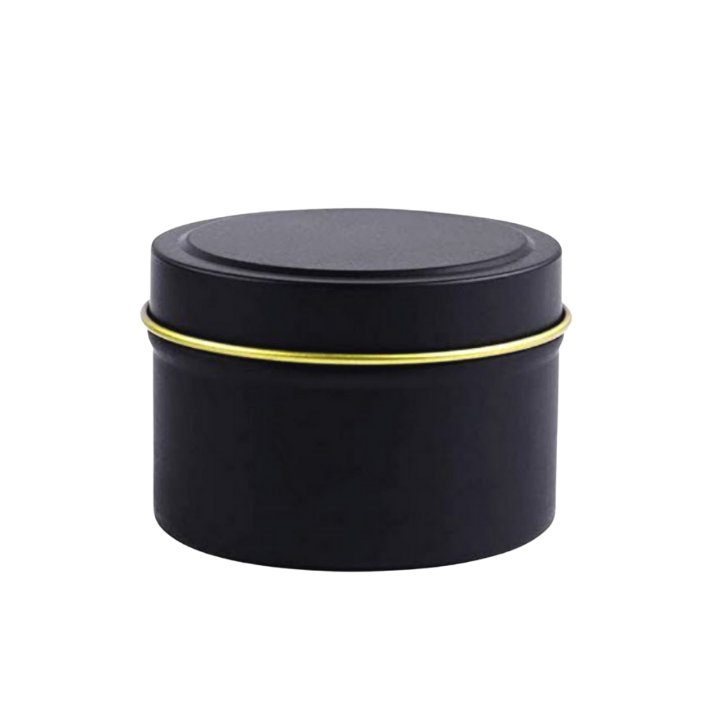 BLACK TIN WITH GOLD RIM - Eco Candle Project 