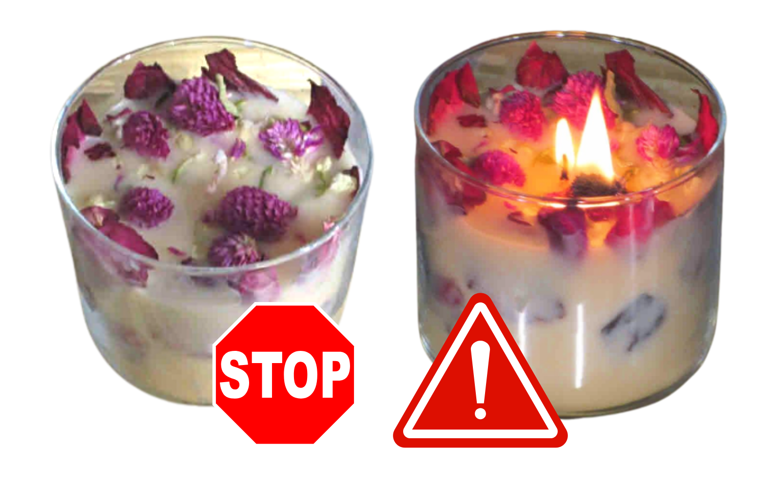 NEVER USE BOTANICALS IN A CANDLE