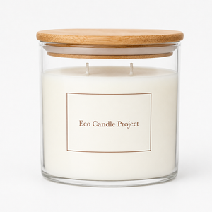 BOROSILICATE GLASS CANDLE JAR WITH BAMBOO LID