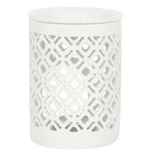WHITE MATTE LATTICE WAXMELT BURNER