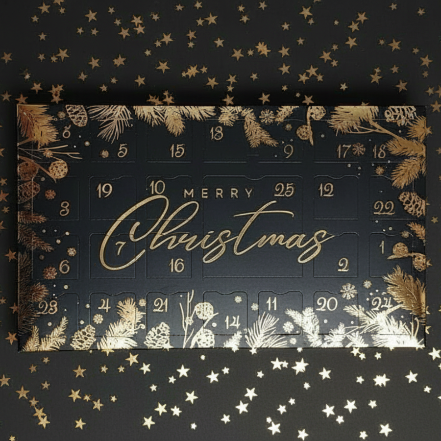 25 DAYS LUXURY ADVENT CALENDAR ( BLACK & GOLD) - Eco Candle Project 