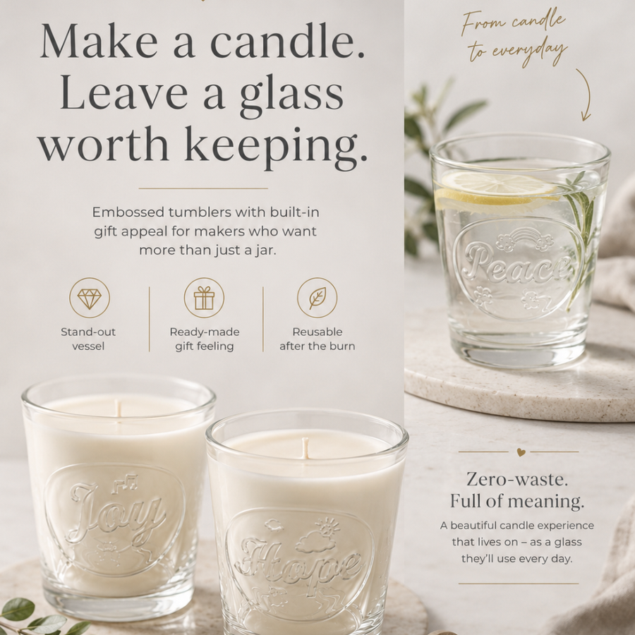 THAT'S LIFE "LOVE" — 38 CL EMBOSSED CANDLE GLASS · TUMBLER - Eco Candle Project 