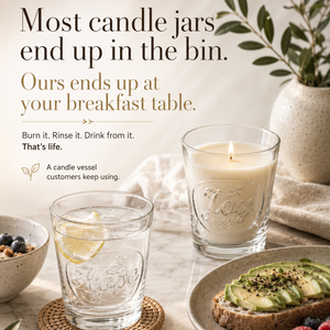 THAT'S LIFE "LOVE" — 38 CL EMBOSSED CANDLE GLASS · TUMBLER - Eco Candle Project 