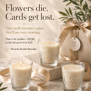 THAT'S LIFE "LOVE" — 38 CL EMBOSSED CANDLE GLASS · TUMBLER - Eco Candle Project 