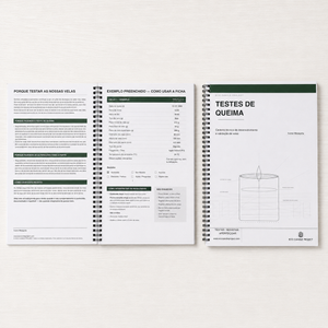 CADERNO DE TESTES DE QUEIMA-REGISTO TÉCNICO PARA VELAS