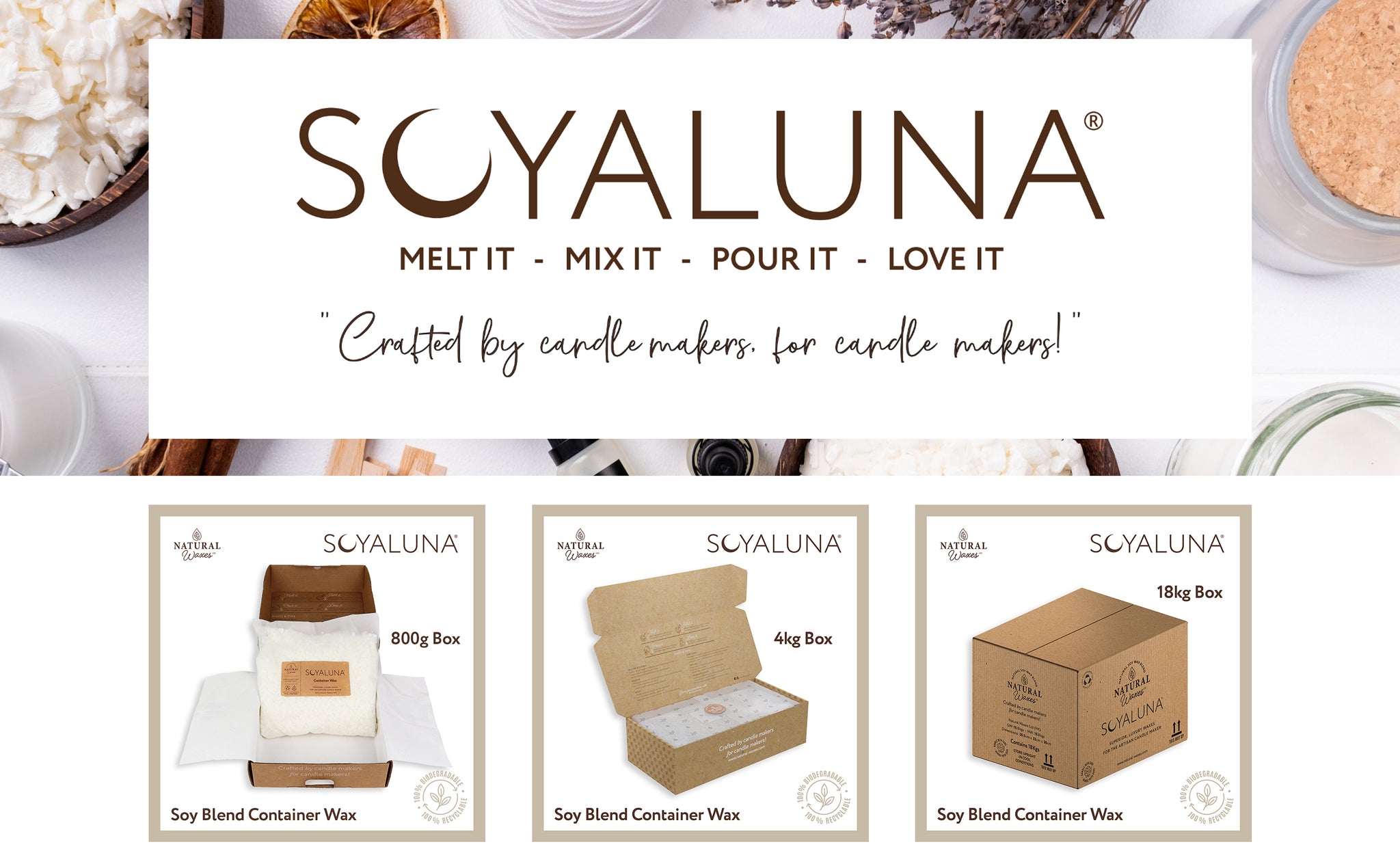 SOYALUNA NATURAL MELT/PILLAR WAX (PRO) - Eco Candle Project