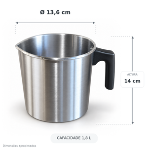 Aluminium pitcher 1.8 L dimensions - Eco Candle Project