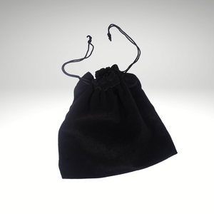 BLACK VELVET BAG WITH STRING CLOSURE