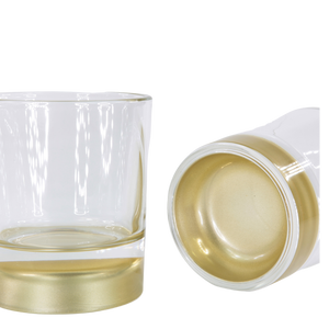 The 1993 LUXURY CLEAR/GOLD CANDLE GLASS - Eco Candle Project 