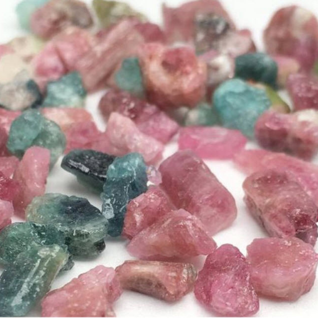 RAW PINK AND GREEN TOURMALINE CHIPS 30 g - Eco Candle Project 