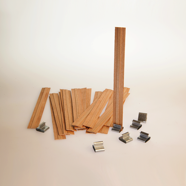 Conjunto 10 pavios de madeira para velas c/ base 13 cm - Sombras e  Contrastes